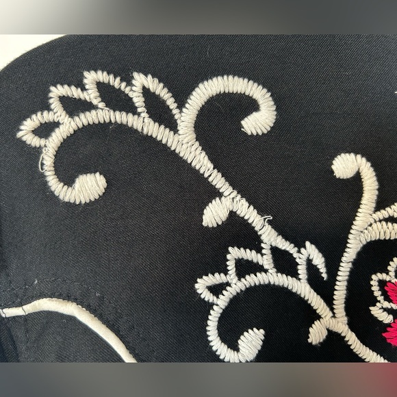 Ariat Black Long Sleeve Dress with Pink Embroidery - Picture 10 of 12